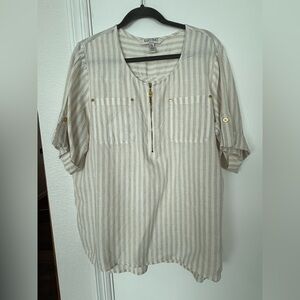 Ellen Tracy Linen Blend Top